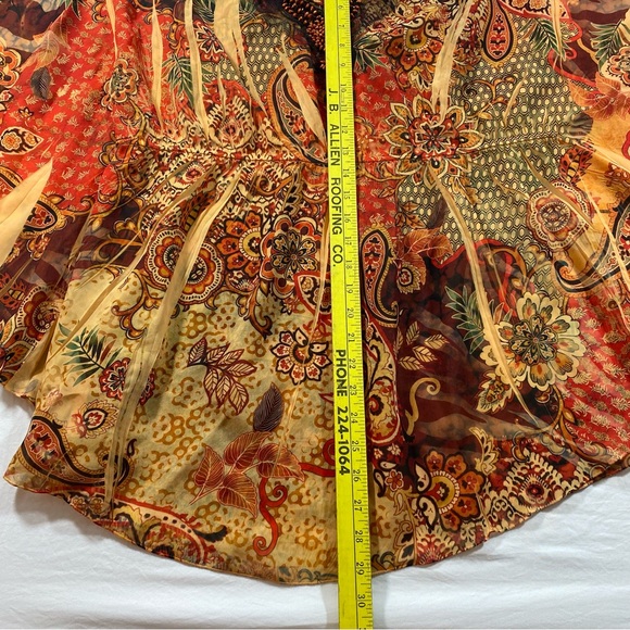 Chico’s Blouse Woman’s 3X Butterfly Style Sleeves Fun Print Earth tone color Top - Picture 7 of 11